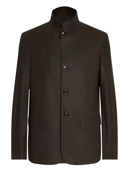 Мужская кожаная куртка Zegna Il Conte, коричневая