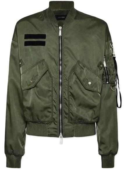 Куртка-бомбер DSQUARED2 с несколькими карманами green