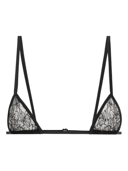 Женский бюстгальтер Dolce & Gabbana треугольный с кружевом, черный