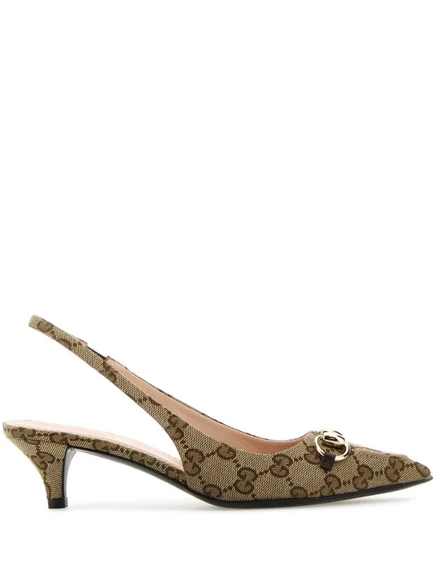 Женские туфли Gucci 45 мм GG Supreme, бежево-коричневые
