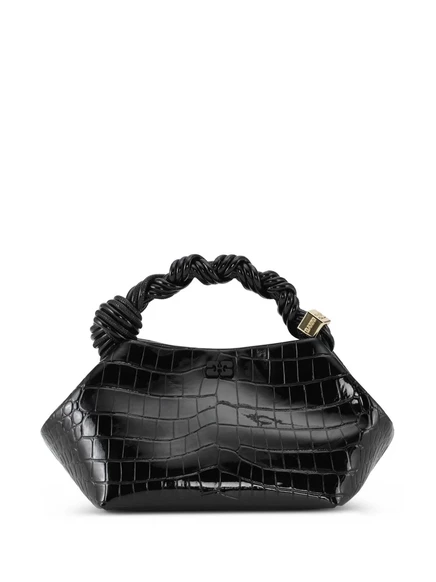 Сумка через плечо GANNI small Bou с эффектом крокодила black