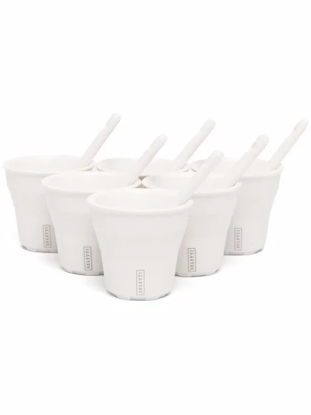 Набор из 6 фарфоровых чашек Seletti Esteto Quotidiano, белые