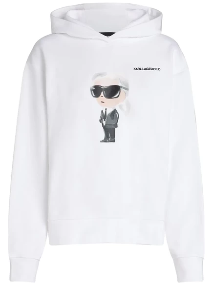 Женское худи Karl Lagerfeld Ikon из хлопка, белое