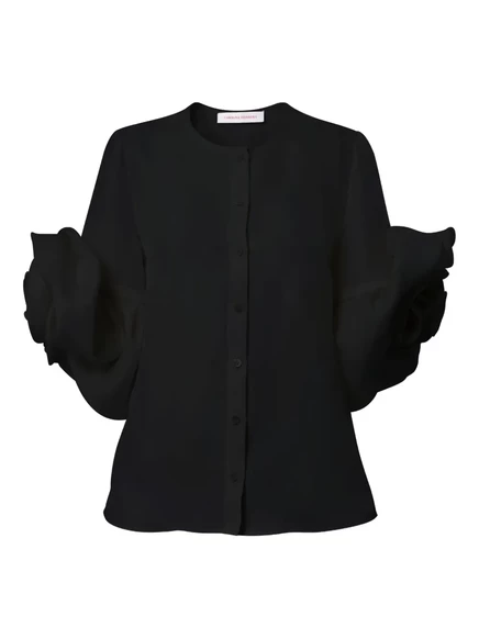 Блузка Carolina Herrera с розочками gazar black
