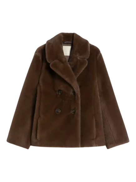 Двубортный пиджак с воротником-стойкой от Max Mara  brown