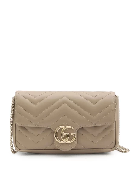 Женская сумка-клатч Gucci Mini GG Marmont, бежевая