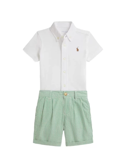 Шорты для мальчиков Polo Ralph Lauren Kids, белые/зеленые