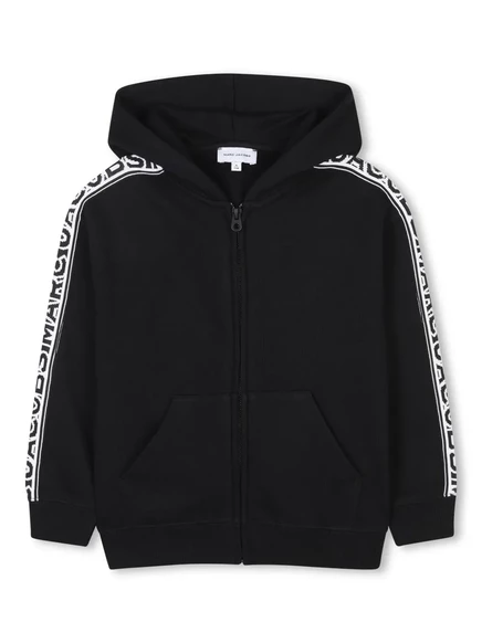 Детское худи Marc Jacobs Kids на молнии, черное