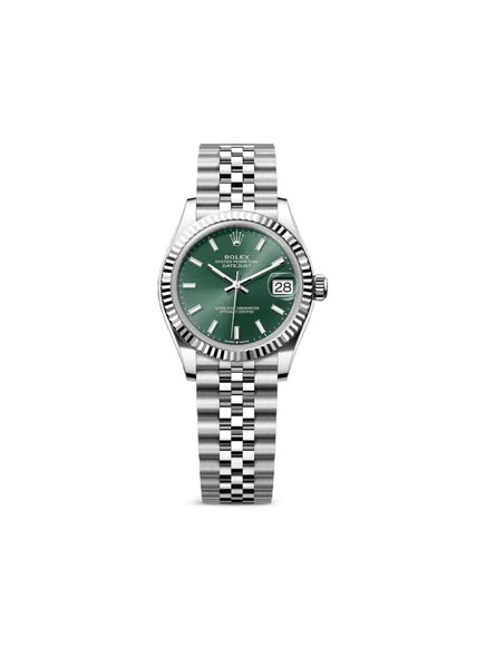 Часы Rolex Datejust 31 мм, 18K белое золото, зеленый