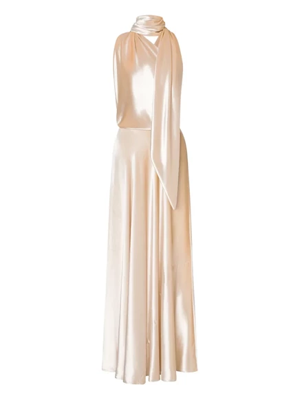 Длинное атласное платье от Alberta Ferretti white