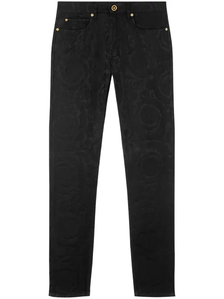 Мужские джинсы-скинни Versace, черные