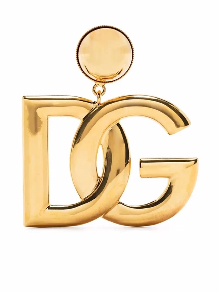 Женские серьги-клипсы Dolce & Gabbana DG-logo, золотистые