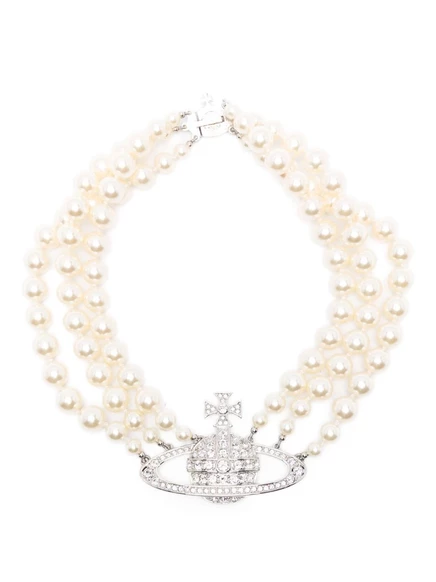 Колье Vivienne Westwood Orb с жемчугом, серебристое