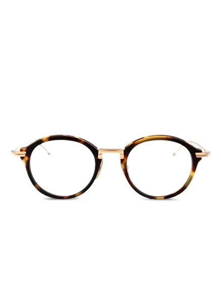 Очки в круглой оправе из черепахового панциря Thom Browne Eyewear brown