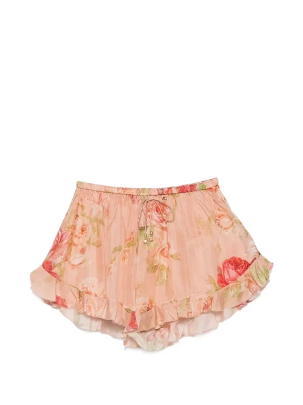 Женские шорты Zimmermann Roselight с оборками, розовые