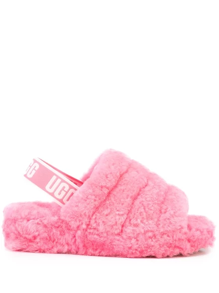 Женские сандалии Ugg Fluff Yeah с овчиной, розовые