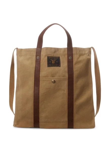 Мужская сумка-тоут Ralph Lauren RRL с кожаной отделкой, хаки