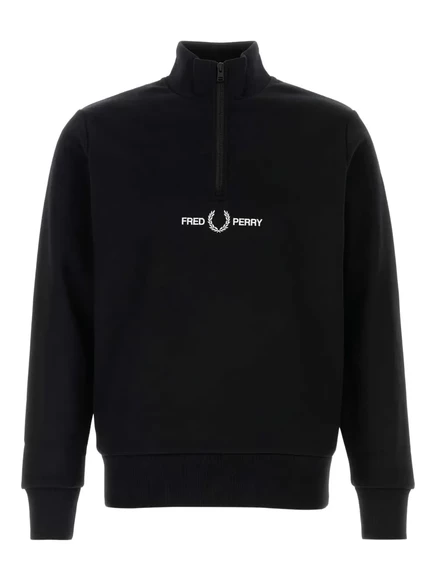 Мужской свитшот Fred Perry Double Graphic с принтом, черный