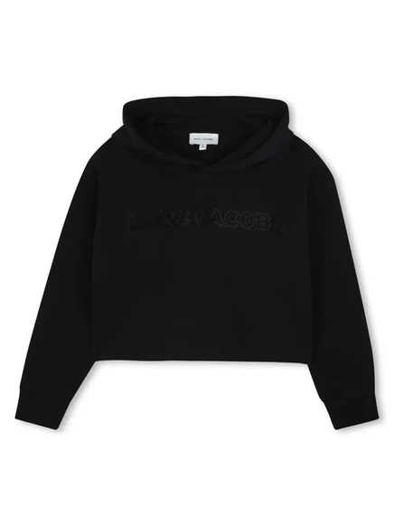 Детское укороченное худи Marc Jacobs Kids, черное