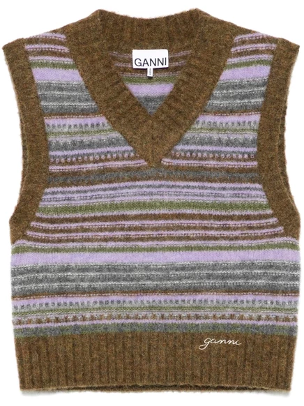 Полосатый жилет от ГАННИ brown