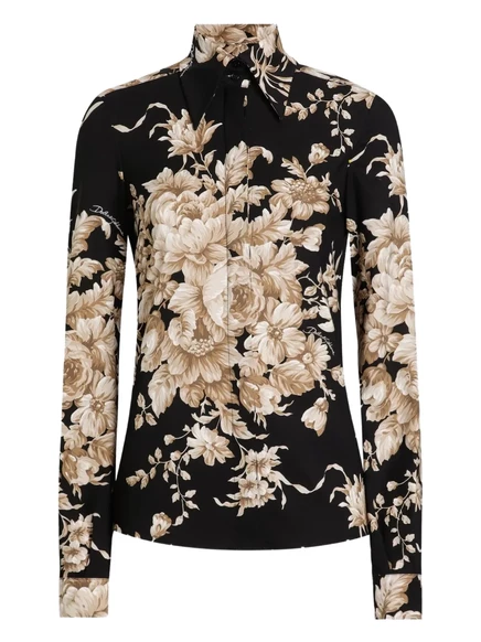 Женская рубашка Dolce & Gabbana с принтом, чёрная