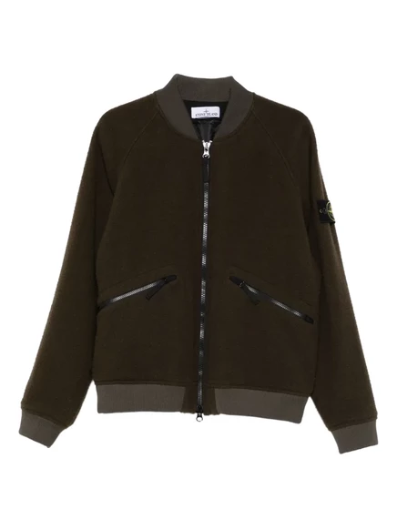 Мужская куртка-бомбер Stone Island с логотипом, зеленая
