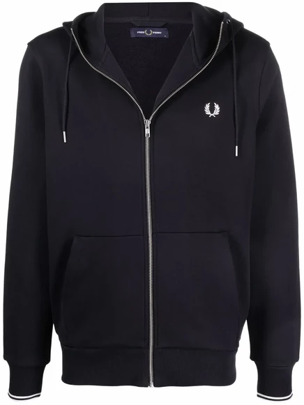 Мужское худи Fred Perry с вышитым логотипом, темно-синее