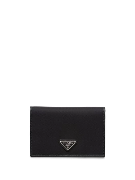 Бумажник с треугольным логотипом Prada Re-Nylon, покрытый эмалью  black