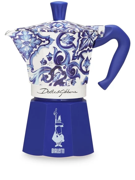 Гейзерная кофеварка Dolce & Gabbana x Bialetti Moka Express, 270 мл, синяя
