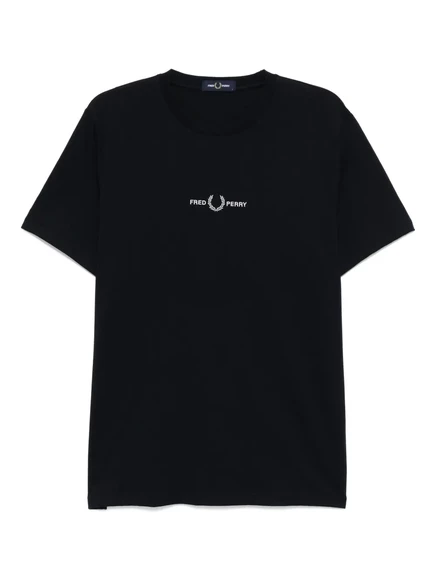 Мужская футболка Fred Perry с вышивкой, синяя