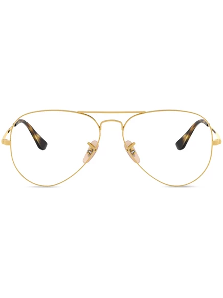 Унисекс оправа Ray-Ban Aviator с прозрачными линзами, золотистая