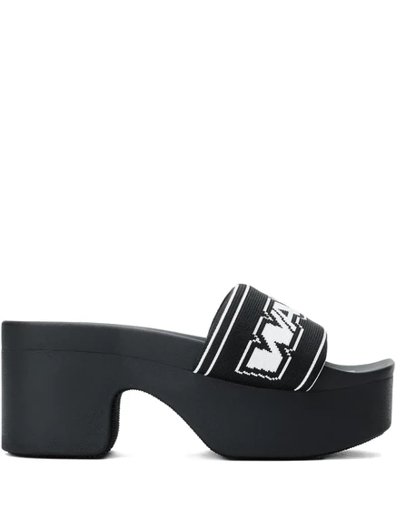 Босоножки на платформе с логотипом Alexander Wang black