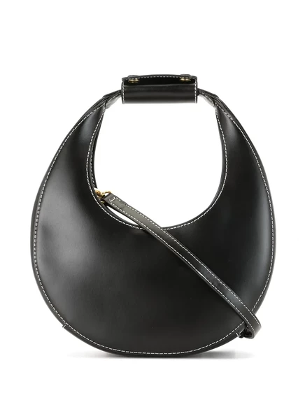 Кожаная сумка через плечо STAUD mini Moon black