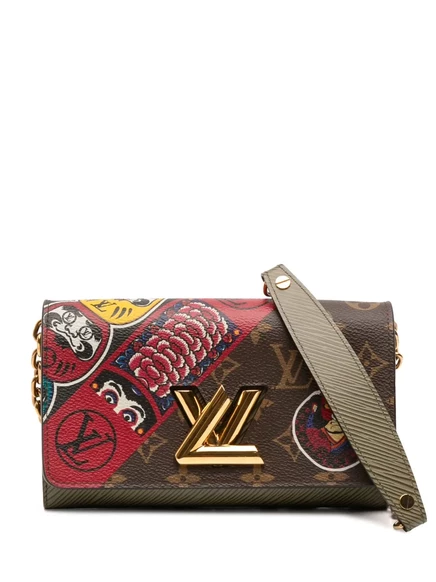 Сумка через плечо Louis Vuitton с монограммой Kansai Yamamoto, выпущенная в 2017 году, и сумкой-портмоне Epi Kabuki Twist на цепочке brown
