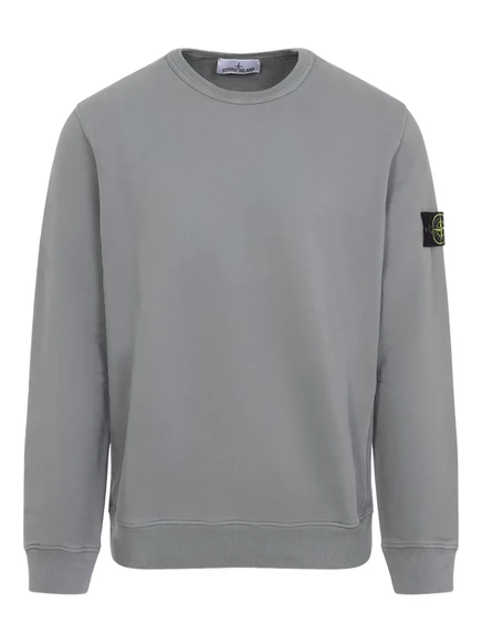 Свитер с круглым вырезом и нашивкой с логотипом Stone Island grey