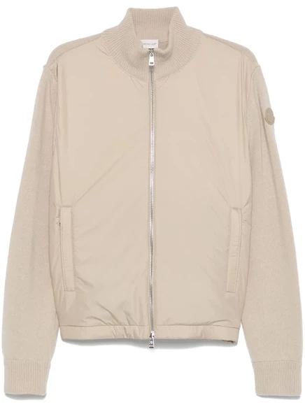Стеганая куртка Moncler на молнии neutrals