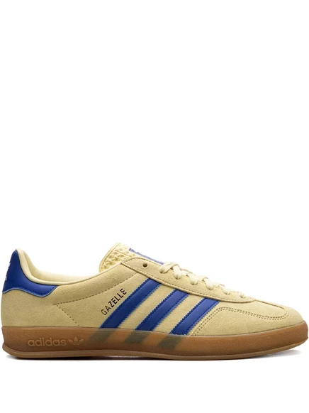 Мужские кеды Adidas Gazelle Indoor, пудрово-желтые/королевско-синие