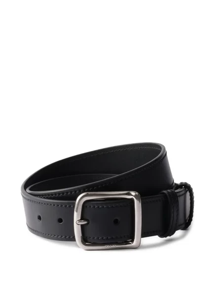 Кожаный ремень с пряжкой Prada black