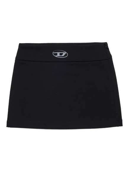 Юбка для девочек Diesel Kids мини с логотипом, черная