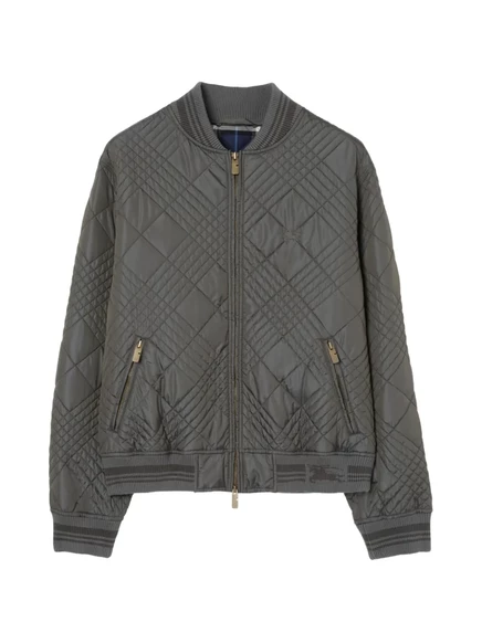 Мужская бомбер-куртка Burberry Rakewood в микроклетку, серая
