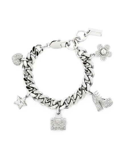 Женский браслет Marc Jacobs The Pavé Mini Icon, серебристый