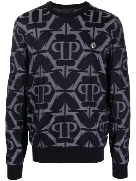 Толстовка Philipp Plein с хромированным рисунком-интарсия