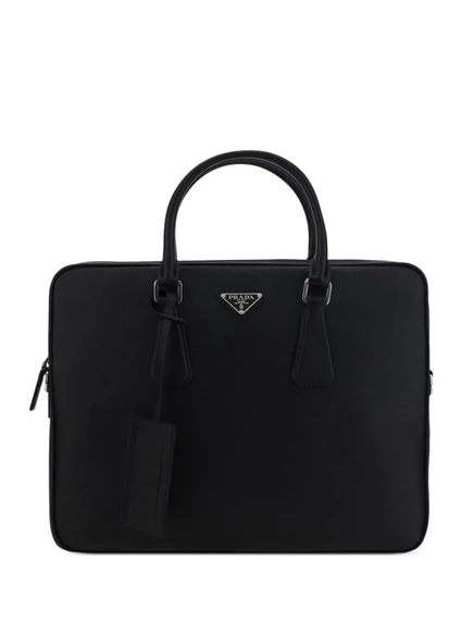 Унисекс-портфель Prada из кожи, черный (2)