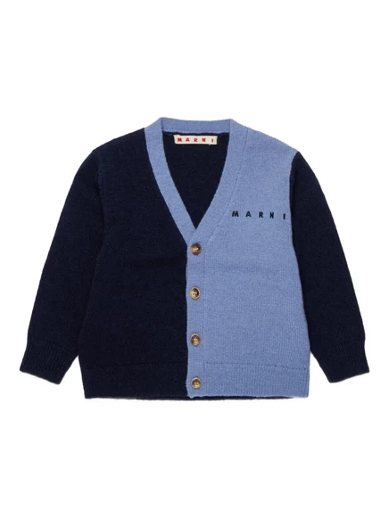 Кардиган с вышитым логотипом Marni Kids  blue