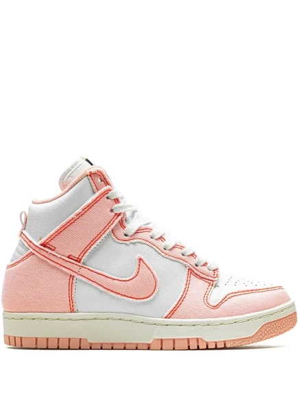 Женские кеды nike dunk high 1985, бело-оранжевые