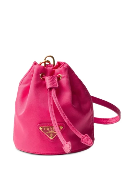 Женский брелок Prada mini Icon Re-Nylon, розовый