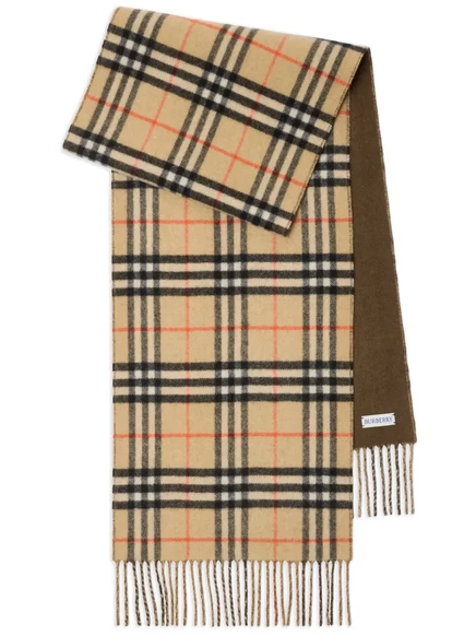 Шарф Burberry Vintage Check, кашемировый, бежево-чёрный