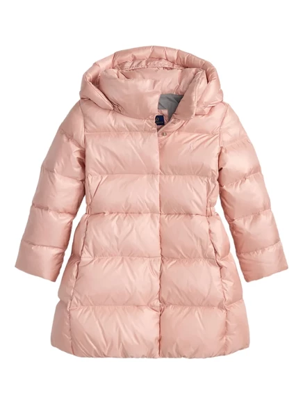 Детское стеганое пальто Polo Ralph Lauren Kids с капюшоном, розовое