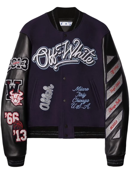 Унисекс куртка Off-White c/o Chicago Bulls Varsity, черная