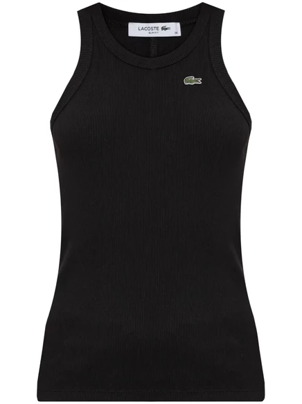 Женская майка Lacoste из хлопка, черная